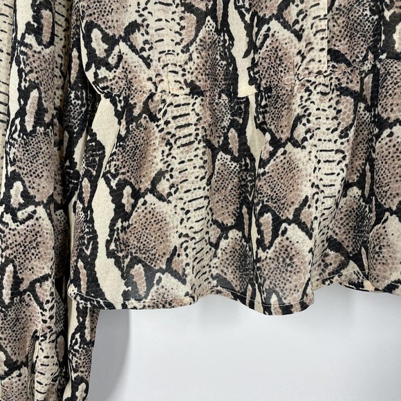 LPA Python Pinched Shoulder Deep V Plunge Top L - Picture 9 of 9